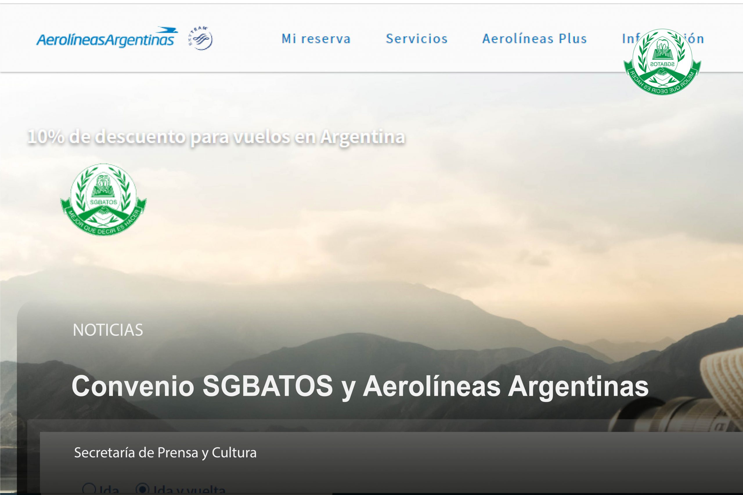 Convenio SGBATOS y Aerolíneas Argentinas