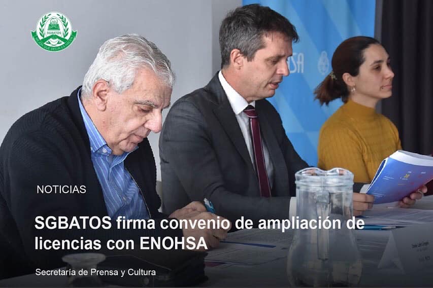 SGBATOS firma convenio de ampliación de licencias con ENOHSA